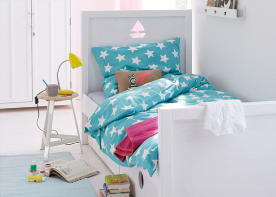 children's bedroom furniture - white modern bed for girl or boy